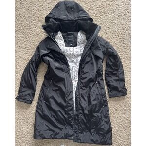 Metro&Co Womens Long Puffer Jacket Size 8 Black Insulated Winter Coat